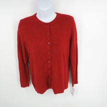 Croft &amp; Barrow Women&#39;s PXS Button-Up Cardigan Sweater Red NWT $36 - $14.25