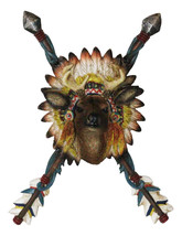 Southwestern Indian Cross Arrows Buck Deer Wearing Roach Headdress Wall ... - €25,58 EUR