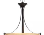 Hampton Bay - 3-Light Rustic Iron Pendant with Antique Ivory Glass Shade - £59.48 GBP