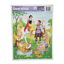 VINTAGE DISNEY GOLDEN FRAME TRAY PUZZLE SNOW WHITE 7 DWARFS PRINCE 12 PIECE - $7.60