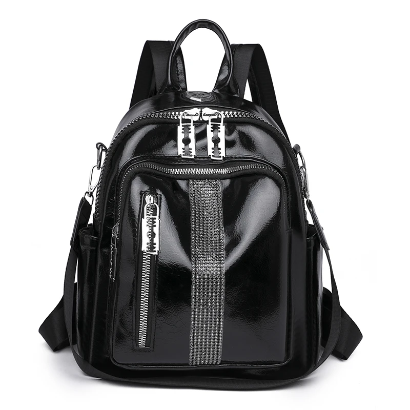 Designer Rivet Leather Women Backpa Fashion Solid Color Female  Bags School Book - £104.63 GBP