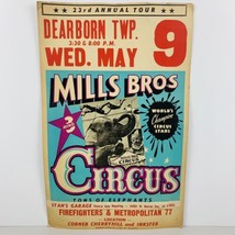 VTG Mills Bros 3 Ring Circus Poster Advertisement 23rd Annual Dearborn Twp MI - £39.46 GBP