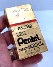 Pentel C505-HB 0.5mm Super Hi-Polymer Refill Lead Box of 12 Tubes NOS - £7.11 GBP