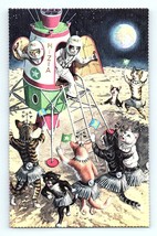 Postcard Alfred Mainzer Anthropomorphic Cats Space Moon Landing Spaceship 4742 - £8.22 GBP
