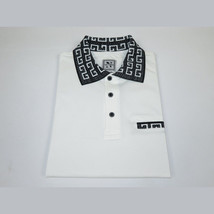 Men Sports Shirt DE-NIKO Short Sleeves Cotton Fashion Polo Shirt DBK109 White image 4