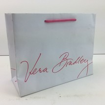 Vera Bradley Shopping Bag Rope Strings White Pink Reusable 10&quot; X 4&quot; X 8&quot; - £9.58 GBP