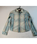 Tilt Button Up Shirt Youth Medium Multi Plaid Cotton Long Sleeve Pocket ... - $9.29