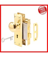 Elegant E 2293 Mortise Keyed Lock Set with Polished Brass Knob - For 1-3... - $59.21 CAD
