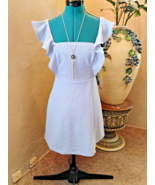BCBG Paris xenon blue ruffle short dress size XS - $491.25 MXN