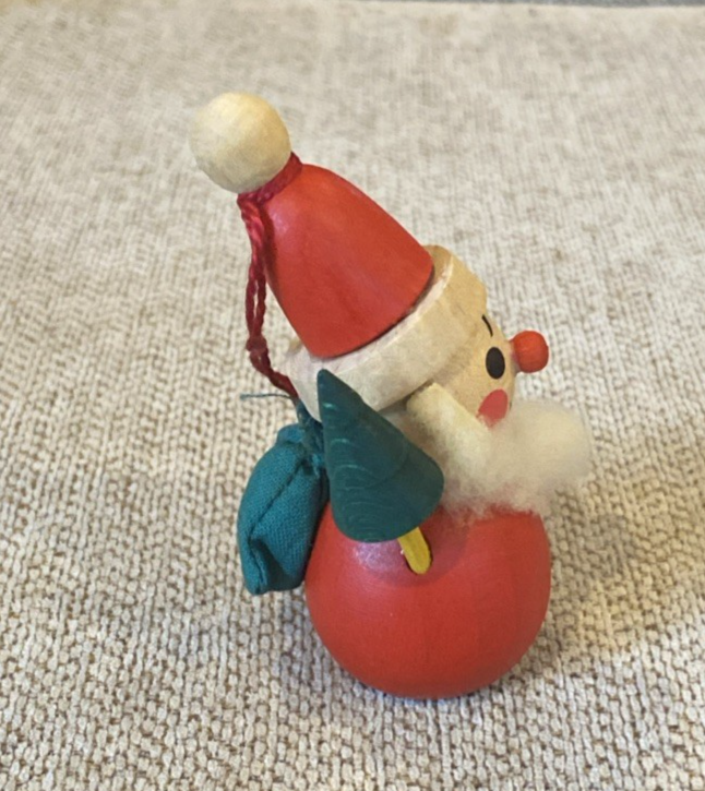 Vintage STEINBACH Scottish Santa Wood Christmas Ornament 3 inches tall Item image 4