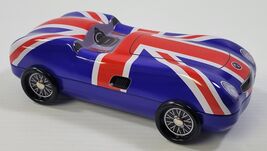 *B2) Silver Crane Company Union Jack British Flag Metal Tin Car Empty Co... - $19.79