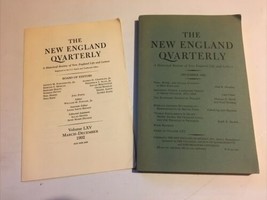 The New England Quarterly: A Historical Review of Life Letters December 1992 Vtg - £7.11 GBP