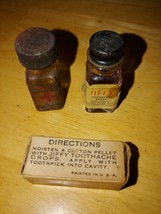 Vintage Lot Of Jiffy Toothache DROPS/RED Cross Drops BOTTLE/BOX Cotton Pellets - £14.75 GBP