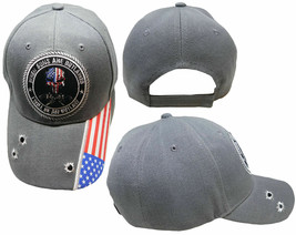 When Guns Are Outlawed I Will Be An Outlaw Skull Grey Gray Embroidered Hat Cap - £14.45 GBP