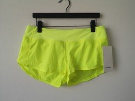 Nwt Lululemon Hiye Neon Yellow Ltwt Speed Up Low Rise 2.5&quot; Lined Shorts 10 - £65.81 GBP