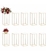 10 PIECE Wedding Centerpieces GOLD Vases: 23⅝ inch, Tall Flower Stand Metal - $1,834.49 MXN
