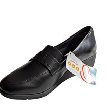 Baretrap Myler Black Ultra Comfort Wedge Heel Slip-on Loafers Size 7 New... - £24.85 GBP