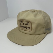 VTG P&amp;L FERTILIZER Truckers Hat Cap Beige Snapback K Products USA Mesh - $19.11 CAD