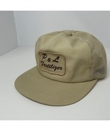 VTG P&amp;L FERTILIZER Truckers Hat Cap Beige Snapback K Products USA Mesh - $262.97 MXN