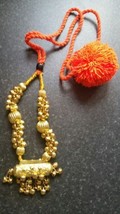 Punjabi Folk Cultural Bhangra Gidha Kaintha Taweet Pendant Orange necklace Y2 - £26.57 GBP