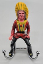 Vintage Hard Plastic Toy Painted Native American Indian Rider  - £7.70 GBP