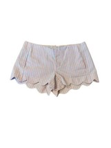 Women&#39;s Lilly Pulitzer Buttercup  pink blue stripe gingham scalloped short S 00 - £17.66 GBP
