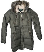 Lauren Ralph Lauren Ladie S Down Wool Lined Green Long Faux Fur Hood Jac... - £32.05 GBP