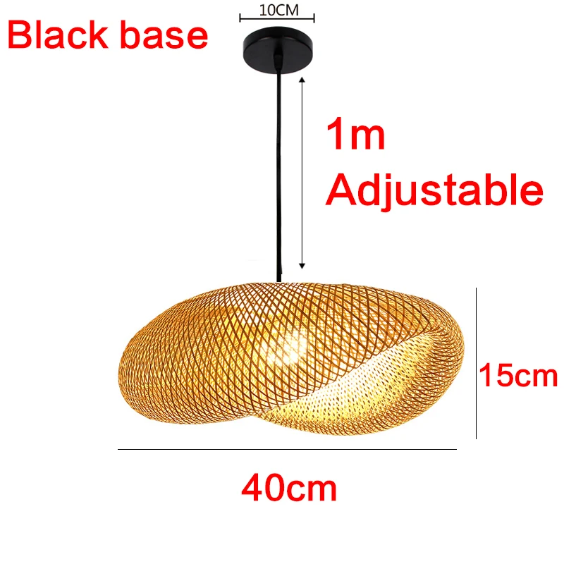 Bamboo Lampshade Chandelier Chinese Style Hand  Bamboo Pendant Lamps 1/1.5m Adju - £169.62 GBP