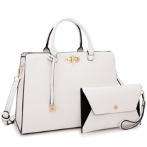 Women Handbag Set Faux Leather Satchel Shoulder Bag Purse with Wallet Wristlet - £40.83 GBP