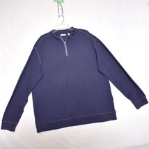 ROWM 1/4 Zip Pullover Men&#39;s Thermal Sweater Long Sleeve Size XL Navy - £7.94 GBP