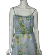 Vintage Dress Maxi Lorrie Deb Blue Floral Made in USA Fits Like a Large ... - $141.26 CAD