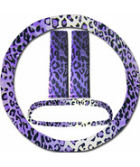 Steering wheel cover, seat belt covers &amp; rear view mirror cover  Purple ... - $25.41 CAD
