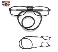Unisex 1.00 Black frame Reading Presbyopia Magnifying Eye Glasses Neck H... - $18.17