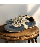 Tory Burch Multicolor Leather and Suede Serif Lace Up Sneakers Women’s S... - $121.04