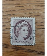 Canada Stamp Queen Elizabeth II 1c Used Violet Brown - €2,31 EUR Canada Stamp Queen Elizabeth II 1c Used Violet Brown - €2,31 EUR