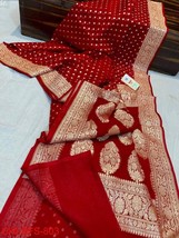 Banarsi Semi Georgette Mantar Booti Soft Silk Saree Designer Rich Pall || Rich P - £70.84 GBP