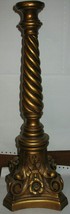 Vtg Heavy Cast Plaster with a Golden Bronze Finish Shabby Chic Lamp Base Part - £15.03 GBP