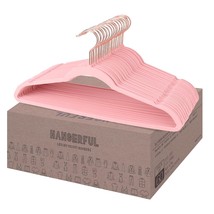 Velvet Hangers 60 Pack - Premium Pink Clothes Hangers -Rose Gold Hooks - 360 Swi - £47.17 GBP