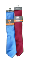 Van Heusen Stainshield Neckties 100% Polyester New Extra Long Burgundy Blue - $15.15