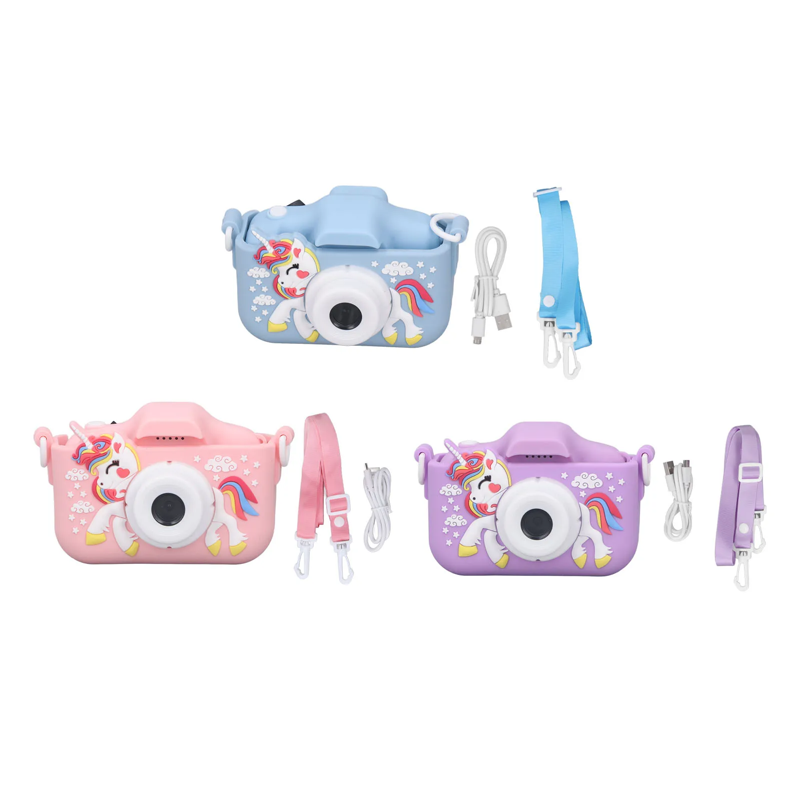 Kids Camera Toys Digital Photo Video Recording Camcorder Cute Cartoon Patterned - £22.72 GBP