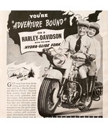 1949 Harley Davidson Hydra-Glide Motorcycle Advertisement Automobilia Vt... - $459.01 MXN