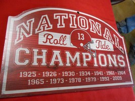 Collectible NEW Wall Plaque NATIONAL CHAMPIONS &quot;Roll Tide&quot; 13-1925-26-30... - $17.41