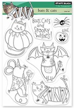 Penny Black Bats and Cats Stamp Set Halloween Spider Dress Up Pumpkin Spooky - £16.07 GBP