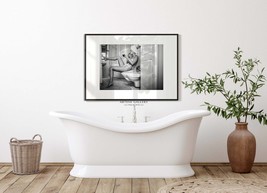 Woman Put On Lipstick in Toilet Poster Print |Girl in Lingerie Makeup in Bathroo - £18.98 GBP