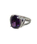 NVC Silver Tone Women&#39;s Cocktail Ring with Round Cut Purple Stone Faux A... - £14.78 GBP
