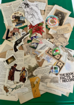 Vintage Paper Ephemera Lot Junk Journal Mixed Media Scrapbooking paper c... - £6.85 GBP