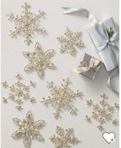 Silver Icy Elegance Snowflakes Christmas Tree Ornaments Set 8 Pcs Handcrafted - £168.32 GBP