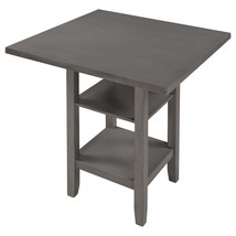 TREXM Square Wooden Counter Height Dining Table (Gray) - $304.99