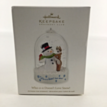Hallmark Keepsake Christmas Ornament Who-o-o Doesn&#39;t Love Snow Globe New... - £16.81 GBP