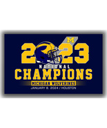 Michigan Wolverines Football National Champions 2023 Flag 90x150cm 3x5ft Banner - £11.69 GBP